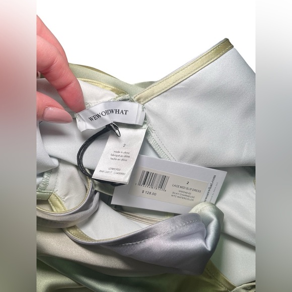 WeWoreWhat New Midi Watercolor Slip Dress Size 2 - Picture 8 of 9